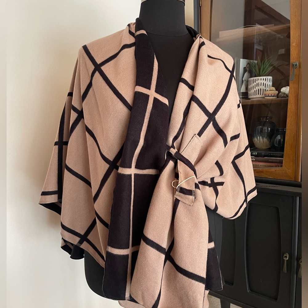 Stylish black and camel wrap